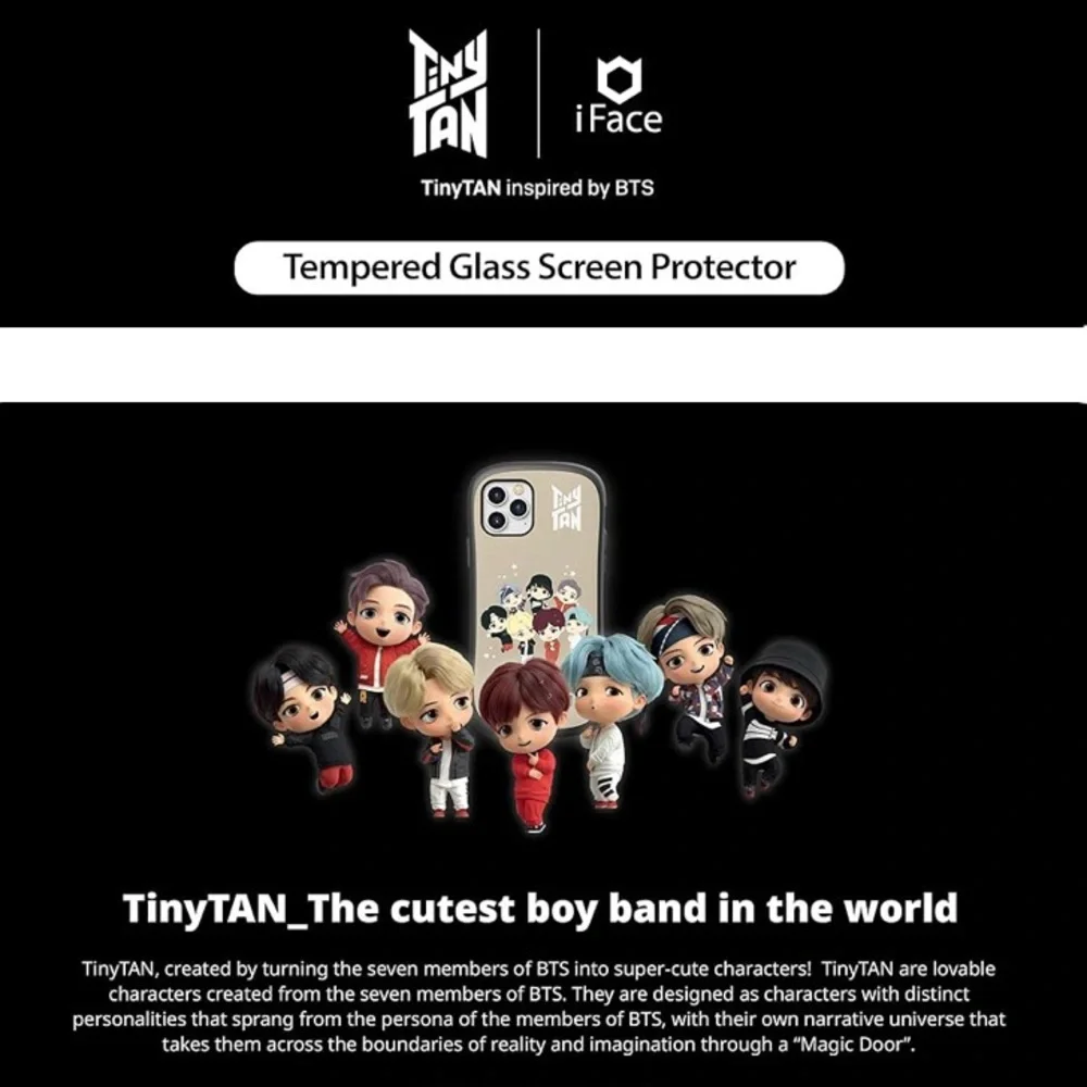 iFace TinyTAN BTS (SUGA) Tempered Glass Screen Protector for iPhone 12 Mini NEW